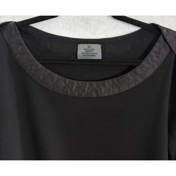 CHANEL Women Logo Cuff Top Pullover Collared Sz XL Black Sample Luxury 19-3 - Picture 3 of 13